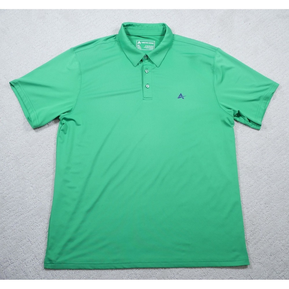 Arctic Cool Mens XL Green Short Sleeve Performance Cooling Polo Shirt Golf Tee